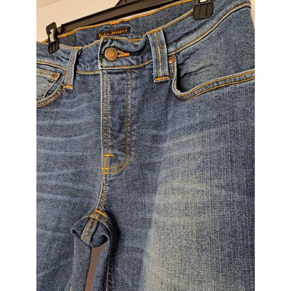 Nudie Jeans Womens Size 30 Straight Leg Blue Denim Organic Ethical Sustainable - Picture 6 of 14